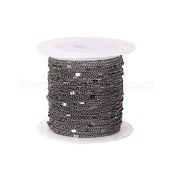 Железные цепи с латунным покрытием, с катушкой, металлический черный, 1.5x1x0.5 мм