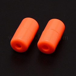 Cierres de rosca de plástico, para hebillas de cordones, columna, tomate, 18x9.5mm, agujero: 3 mm