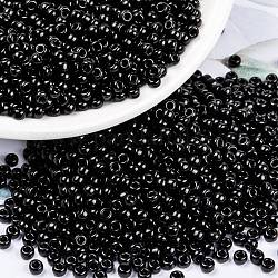 Miyuki runde Rocailles Perlen, japanische Saatperlen, 8/0, (rr401) schwarz, 8/0, 3 mm, Bohrung: 1 mm, ca. 422~455 Stk. / 10 g