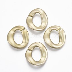Окрашенные распылением пластиковые соединительные кольца ccb, разъемы для быстрой связи, для изготовления ювелирных цепочек, овальный поворот, золотые, 32x29.5x9 мм, внутренний диаметр: 12x20 мм