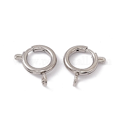 201 Stainless Steel Spring Ring Clasps, Stainless Steel Color, 13x2.5mm, Hole: 3mm
