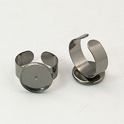 Manguitos de anillo de latón, bases del anillo almohadilla, para anillos de la vendimia que hacen, sin plomo y cadmio, gunmetal, 18mm, 14mm