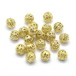 Perles filigranées en laiton, boule en filigrane, sans plomb et sans cadmium et sans nickel, ronde, brut (non plaqué), 6mm, Trou: 1mm