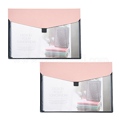 Magibeads PVC-Meeting-Dateitasche, mit Kunstleder & Klettverschluss, Rechteck, rosa, 22.6x31.8x0.3 cm, 2 Stück / Set
