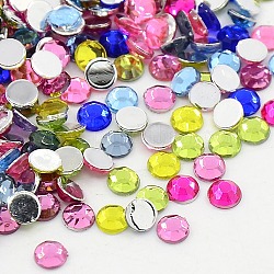 Imitation Taiwan Acrylic Rhinestone Cabochons, Faceted, Half Round, Mixed Color, 3x1mm, about 10000pcs/bag
