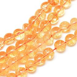 Natürlichen Citrin Perlenstränge, unregelmäßigen Rund, gefärbt und erhitzt, 9~12x6~11 mm, Bohrung: 1 mm, ca. 43~50 Stk. / Strang, 14.6~15 Zoll