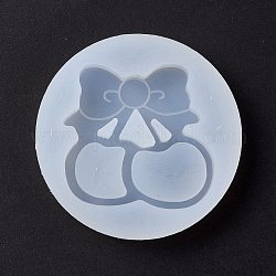 Moldes de silicona de decoración de diy, moldes de resina, para resina uv, fabricación de joyas de resina epoxi, cereza, blanco, 69x12mm, diámetro interior: 43x52 mm