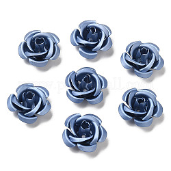 Perles en aluminium, oxydation, rose, bleu acier clair, 15x15x9mm, Trou: 1.4mm