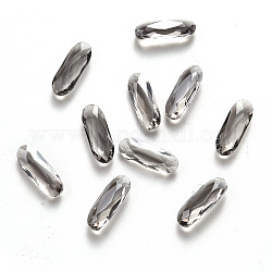 Oval Transparent Glass Cabochons, Nail Art Decoration Accessories, Faceted, Light Grey, 11x4x3mm
