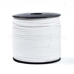 Cordón de gamuza sintética ecológico, encaje de imitación de gamuza, blanco, 3.0x1.4mm, alrededor de 98.42 yarda (90 m) / rollo