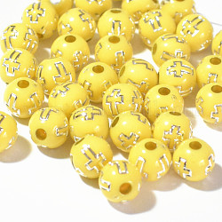 Покрытие акриловыми шариками, круглые с крестом, желтые, 8 мм, 1800 шт / пакет