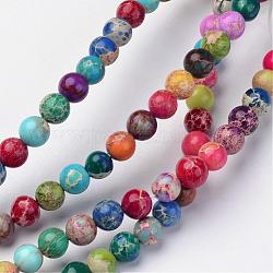 Fili di perle di diaspro imperiale naturale, tondo, tinto, colorato, 8mm, Foro: 1 mm, circa 48pcs/filo, 15.7 pollice