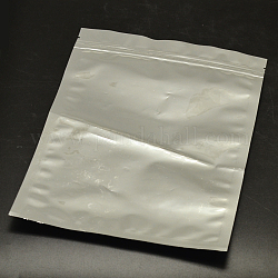 Sacchetti con chiusura a zip in pvc di alluminio, sacchetti per imballaggio risigillabili, guarnizione superiore, sacchetto autosigillante, rettangolo, argento, 30x20cm
