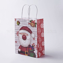 Kraftpapiersäcke, mit Griffen, Geschenk-Taschen, Einkaufstüten, für Weihnachtsfeier Taschen, Rechteck, Farbig, 42x31x13 cm