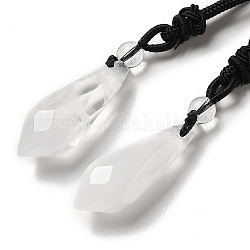 Ожерелье с подвеской из натурального кристалла кварца с нейлоновой веревкой для женщин, 26.77 дюйм (68 см)