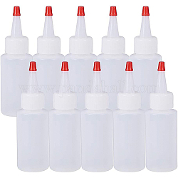 Benecreat 20 confezione da 2 once (60 ml) di bottiglie di erogazione in plastica con tappi a punta rossi - buone per l'artigianato, arte, colla, multiuso