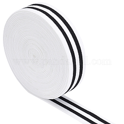 Benecreat cavo / fascia in gomma elastica piatta, accessori per cucire indumenti per tessitura, bianco e nero, 25mm