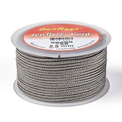Braided Nylon Threads, Dyed, Gray, 2.5mm, about 10.93 yards(10m)/roll