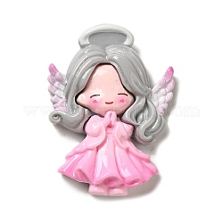 Opaque Resin Decoden Cabochons, Angel, Pearl Pink, 51x37.5x8mm