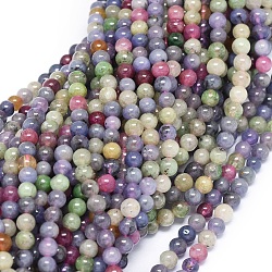 Fili di perle di tanzanite naturale e tormalina, tondo, 4mm, Foro: 0.8 mm, circa 100pcs/filo, 15.9 pollice (40.5 cm)