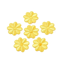 Computerized Embroidery Cloth Iron on/Sew on Patches, Costume Accessories, Appliques, Sunflower, Yellow, 40x1.5mm