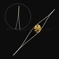 Stainless Steel Collapsible Big Eye Beading Needles, Seed Bead Needle, Beading Embroidery Needles for Jewelry Making, Stainless Steel Color, 75x0.5mm