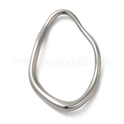 304 нержавеющей стали связывающий кольца, неправильный овал, цвет нержавеющей стали, 46x29.5x5.5 мм, внутренний диаметр: 40x23 мм