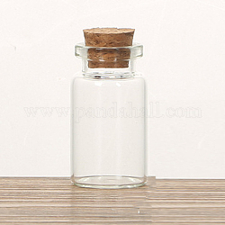 Ornement de bouteilles de liège en verre, bouteilles vides en verre, colonne, clair, 2.2x4 cm, capacité: 8 ml (0.27 oz liq.)