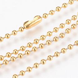 304 collana a catena con sfere in acciaio inossidabile, oro, 23.6 pollice (60 cm) x 2.3 mm