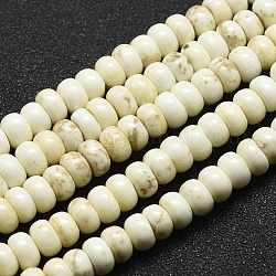 Natürliche Howlith Perlen Stränge, gefärbt, Rondell, 6x3.5 mm, Bohrung: 0.5 mm, ca. 108 Stk. / Strang, 15.7 Zoll (40 cm)