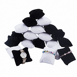 Pandahall elite pelusa pulsera / reloj almohada exhibiciones de joyas, color mezclado, 90x77x54mm, 2 colores, 10 piezas / color, 20 PC / sistema