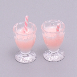 Пластиковые подвески, форма пузырькового чая, розовые, 31x16 мм, отверстие : 2 мм