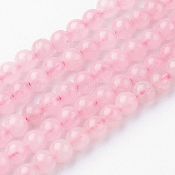 Chapelets de perles en quartz rose naturel, ronde, 4~4.5mm, Trou: 1mm, Environ 85~90 pcs/chapelet, 14.9 pouce (38 cm)
