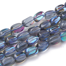 Synthetische Mondstein Perlen Stränge, holographische Perlen, getrommelt Stein, gefärbt, Nuggets, Grau, 11~14x8~10x8~9 mm, Bohrung: 1.2 mm, ca. 29 Stk. / Strang, 14.9 Zoll