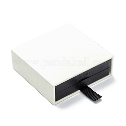 Квадратные 3d держатели для ювелирных изделий с плавающей рамкой, с полиэфирной лентой и бумажной внешней коробкой, для колье, браслета, серьги, хранения, белые, 6.9x6.9x2 см