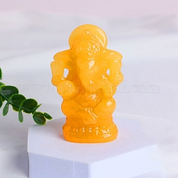 Ganesha figurines de guérison en calcite naturelle, Décorations d'affichage en pierre d'énergie reiki, 70mm