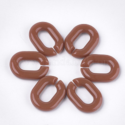 Acrylic Linking Rings, Quick Link Connectors, For Jewelry Chains Making, Oval, Saddle Brown, 19x14x4.5mm, Hole: 11x5.5mm, about 680pcs/500g