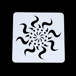 Patrón de flores ecológico mascota plástico hueco pintura silueta plantilla, plantilla de dibujo de diy plantillas de graffiti, blanco, 13x13 cm