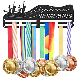 Superdant-Medaillenhalter für Synchronschwimmen, Schwimmen, Medaillenhalter aus Eisen, Medaillenhaken aus Eisen, bietet Platz für mehr als eine Medaille. Wandhaken aus schwarzem Eisen für den Medaillenhalter für Wettkämpfe, zum Aufhängen an der Wand