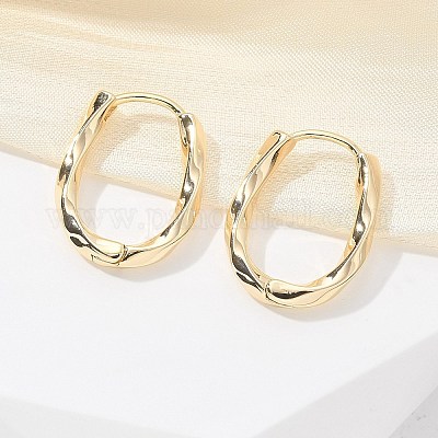 Латунные серьги-кольца EJEW-Q014-02G-1