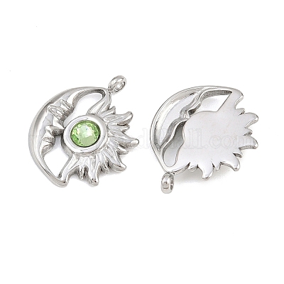 Подвески из нержавеющей стали 304 со стразами STAS-Z166-24P-08-1