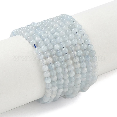 Природные Аквамарин бисер нитей G-D327-B01-4mm-1