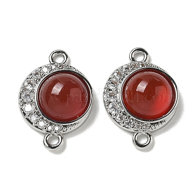 Шармы-соединители из латуни с микропаве из прозрачного кубического циркония KK-R210-30P-02-1