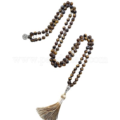 Натуральные бусины-мала с тигровым глазом FS-WG93CBE-04-1