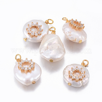 Подвески из натурального пресноводного жемчуга PEAR-E013-32B-1