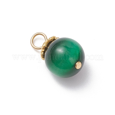 4 шт. 4-цветные натуральные окрашенные и нагретые круглые подвески из тигрового глаза PALLOY-JF04598-1