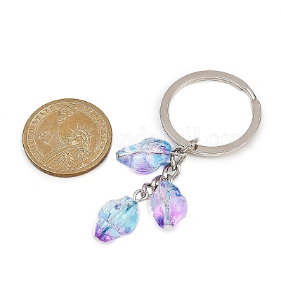 7 шт. прозрачные стеклянные брелки с аэрозольной краской KEYC-JKC01391-1