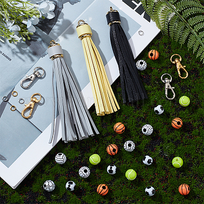 Shop PH PandaHall 100pcs 5 Style Sports Bead Keychain Kit for Jewelry  Making - PandaHall Selected