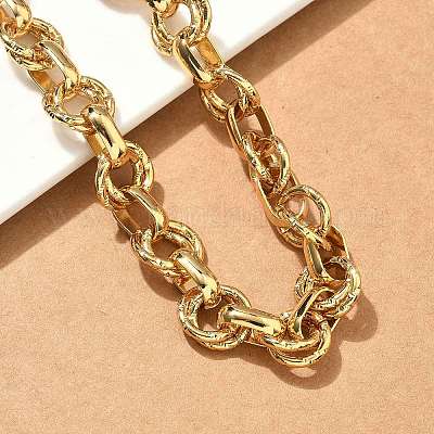 Текстурированные цепочки из двух звеньев из нержавеющей стали 304 NJEW-S453-02G-C-1