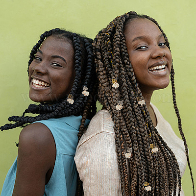 Подвески для волос из сплава и синтетической бирюзы в тибетском стиле OHAR-AB00015-1